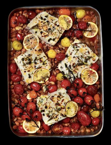 Heilbutt mit Ofengemüse