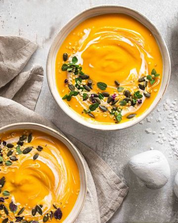 Kürbissuppe mit Ingwer und Limette